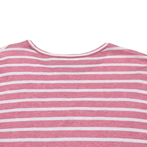 J. McLaughlin Piper stripe  3/4 sleeve sweater in pink and white - Picture 6 of 9